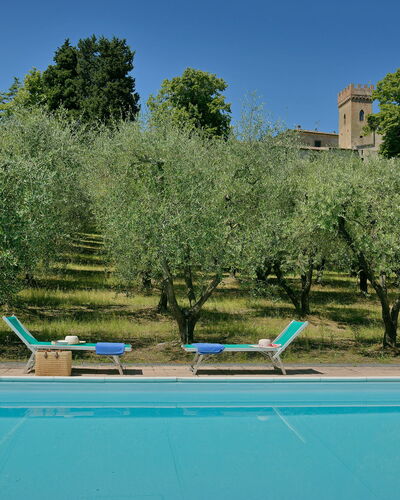 Torre Di Montelopio: Wasser, Pflanze, Himmel, Schwimmbad, Azurblau, Gartenmöbel, Baum, Gewässer, Gras, Natürliche Landschaft