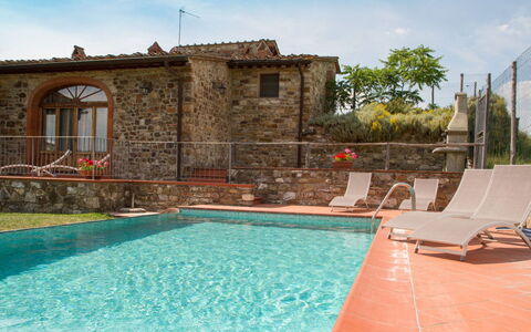 Le Masse - Greve In Chianti, Toscana: Wasser, Himmel, Eigentum, Pflanze, Schwimmbad, Gebäude, Azurblau, Fenster, Wolke, Gartenmöbel