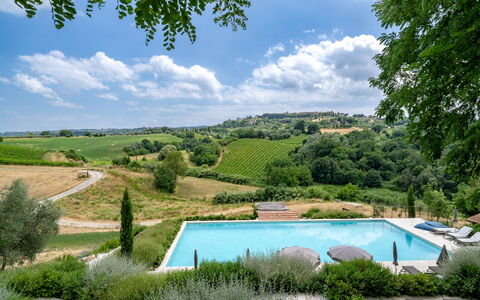 Coratina Spereto Apartment with Pool, Montaione: Schwimmbad, Gartenmöbel, Garten, Estate, Eco Hotel, Landscaping, Sonnenliege, Plantage, Villa, Ferienort