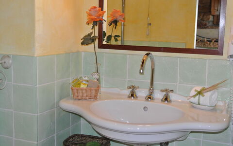 Casale Della Torre: Spiegel, Zapfhahn, Sinken, Armatur, Eigentum, Blume, Fotografieren, Pflanze, Bad Sink, Badezimmer