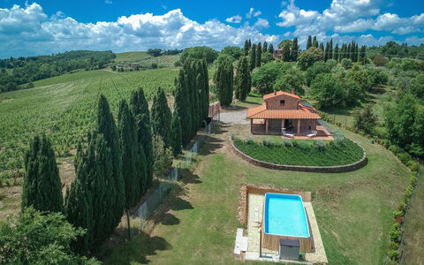 Vineyard’s Cottage With Pool, Ac, Wifi - Siena: Wolke, Himmel, Pflanze, Natürliche Landschaft, Grundstueck, Baum, Vegetation, Gras, Landschaft, Ländliches Gebiet