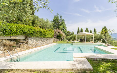 Villa Montegattoli, Pool, Landscape, Wifi, Ac: Pflanze, Wasser, Himmel, Wolke, Schwimmbad, Baum, Schatten, Gras, Natürliche Landschaft, Freizeit