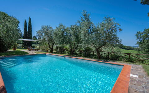 Chianti Hills Apartment, Pool, Ac: Blau, Schwimmbad, Hazienda, Schatten, Hinterhof, Water Feature, Eco Hotel, Landscaping, Villa, Resort