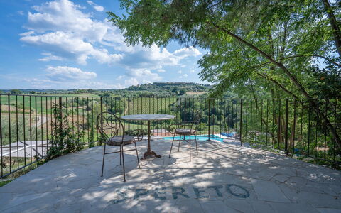 Correggiolo Spereto Apartment With Pool, Montaione: Pflanze, Wolke, Himmel, Pflanzengemeinschaft, Natürliche Landschaft, Grundstueck, Schatten, Baum, Öffentlicher Raum, Freizeit