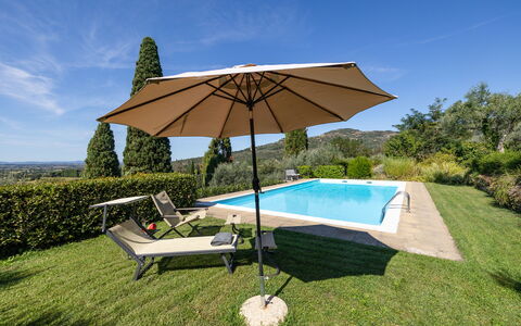 Villa Delle Rose: Pflanze, Himmel, Eigentum, Regenschirm, Wasser, Schatten, Gartenmöbel, Schwimmbad, Sonnenliege, Baum