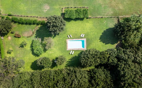 Casale Rosa: Schwimmbad, Garten, Rasen, Schatten, Landscaping, Park, Garten, Hinterhof, Plantage, Immergrün