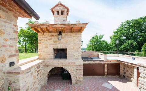 Le Volte, Borgo Campassini, Monteriggioni: Backstein, Mauerwerk, Garten, Landscaping, Outdoor Struktur, Steinofen