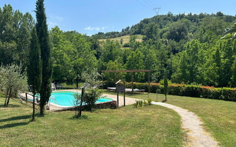 Mulino di Amarrante with Pool, Montaione: Baum, Garten, Rasen, Schatten, Hinterhof, Garten, Schwimmbad, Park, Landscaping, Eco Hotel