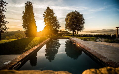 Villa Cotogna: Natur, Natürliche Landschaft, Landschaft, Reflexion, Abend, Sonnenlicht, Dämmerung, Sonnenaufgang, Morgen, Sonnenuntergang