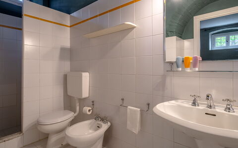 Passignano: Badezimmer, Bad Sink, Armatur, Wand, Sinken, Toilleten Sitz, Flooring, Toilette, Zapfhahn, Fussboden