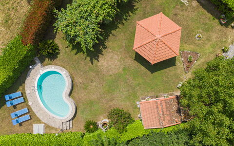 Titta: Schwimmbad, Garten, Rasen, Hinterhof, Bauernhaus, Freizeit, Garten, Estate, Landscaping, Schatten