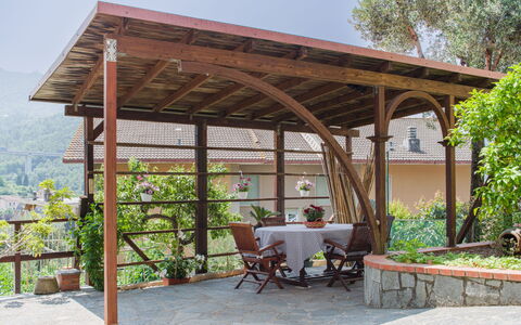 Il Caprifoglio: Blau, Gelb, Balkon, Holzbeize, Hotel, Zimmerpflanze