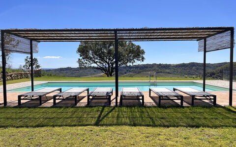 Villa Sassinoro: Schwimmbad, Schatten, Outdoor Struktur, Landscaping, Pergola, Resort, Pavillon, Eco Hotel, Gartenmöbel