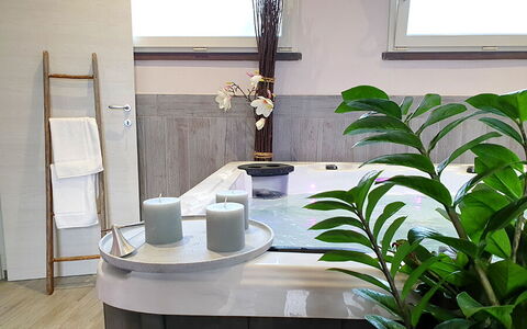 Appartamento Ibisco Seaside and Pool: Interior Design, Flooring, Fussboden, Armatur, Installation, Zimmerpflanze, Zapfhahn, Blumentopf, Badezimmer, Natürliches Material