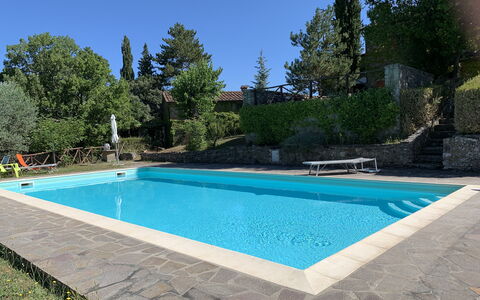 Casa Chimera: Schwimmbad, Blau, Resort, Verbundwerkstoff, Schatten, Eco Hotel, Hinterhof, Hazienda, Garten, Water Feature