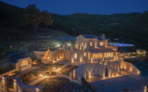 Villa Maddalena alla Guglielmesca: Die Architektur, Landschaft, Estate, Villa, Villa, Landscaping, Dorf, Hazienda, Bauernhaus, Bergdorf