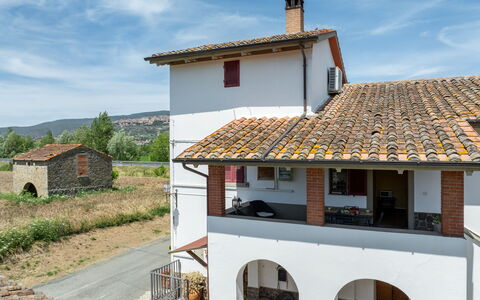 Il Cipresso, Casa dei Nonni, Cortona: Dach, Hütte, Steigung, Kamin, Villa, Balkon, Bauernhaus