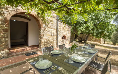 Casale delle Lupe, Campiglia Marittima: Wand, Bogen, Backstein, Hazienda, Mauerwerk, Garten, Steinwand, Hof, Villa, \Arkade