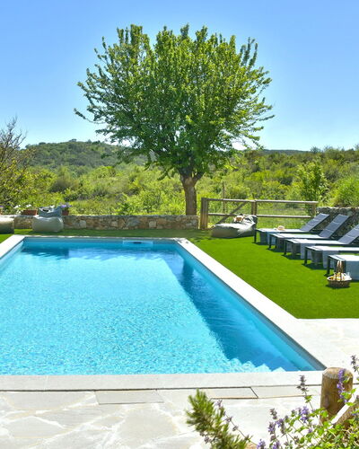 Casa la Pratellaccia 6+2: Schwimmbad, Blau, Garten, Resort, Gartenmöbel, Verbundwerkstoff, Landscaping, Water Feature, Eco Hotel, Hinterhof
