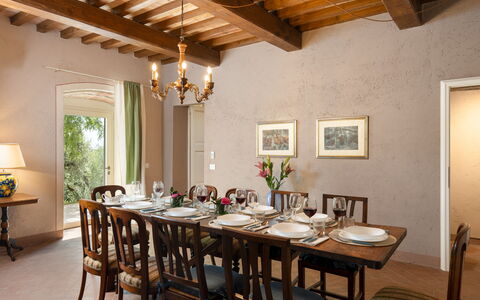 Il Poggione 10: Möbel, Interior Design, Esszimmer, Wand, Tabelle, Stuhl, Küche & Esszimmer Tisch, Holz, Decke, Flooring