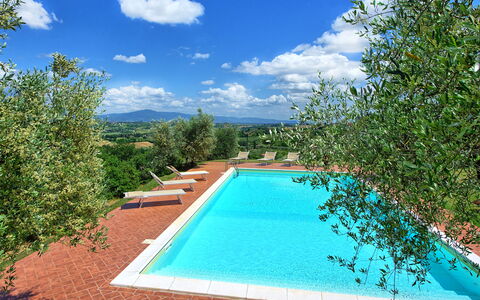 Villa Ulivi: Wasser, Wolke, Himmel, Eigentum, Schwimmbad, Azurblau, Pflanze, Natürliche Landschaft, Rechteck, Gewässer