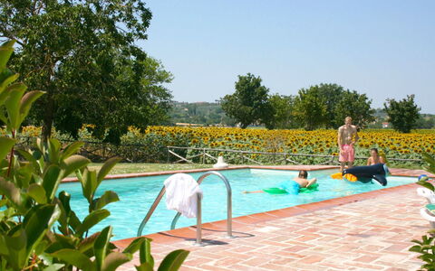 Il Viaggiolo: Schwimmbad, Freizeit, Gartenmöbel, Erholung, Garten, Resort, Urlaub, Schatten, Landscaping, Eco Hotel