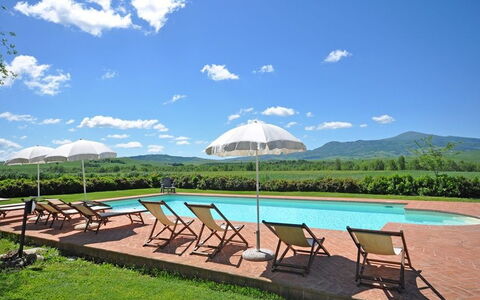 Pienza: Eigentum, Schwimmbad, Resort, Natürliche Landschaft, Grundeigentum, Freizeit, Gebäude, Estate, Haus, Himmel