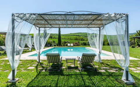 Villa Castiglione: Schwimmbad, Schatten, Gazebo, Garten, Gartenmöbel, Eco Hotel, Überdachung, Outdoor Struktur, Resort, Freizeit
